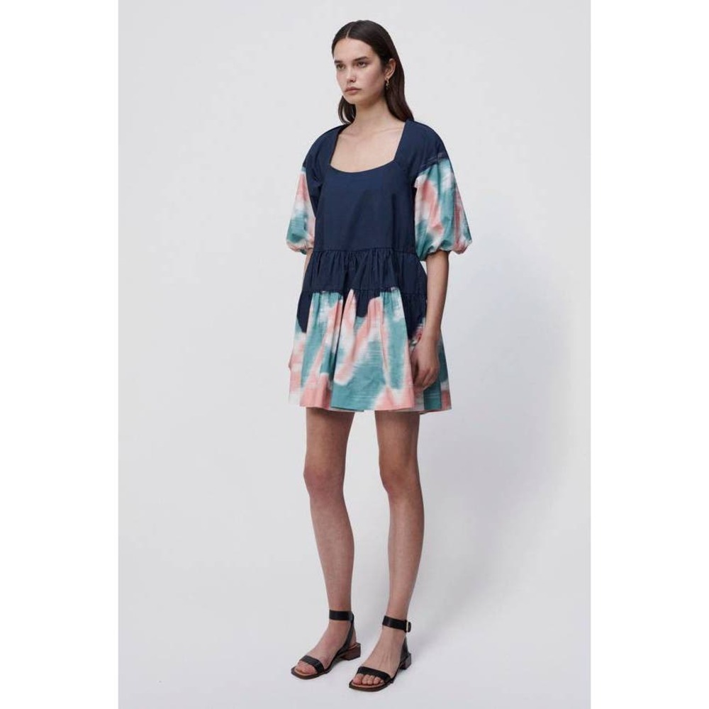 Jonathan Simkhai Baylee Puff Sleeve Mini Dress in Midnight Multi XS